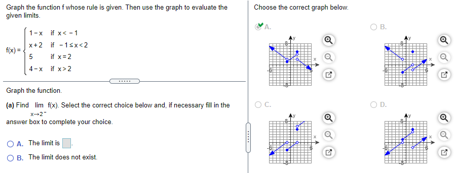 to evaluate the given limits. 1x it its: 1 x+2 if -1Sx2