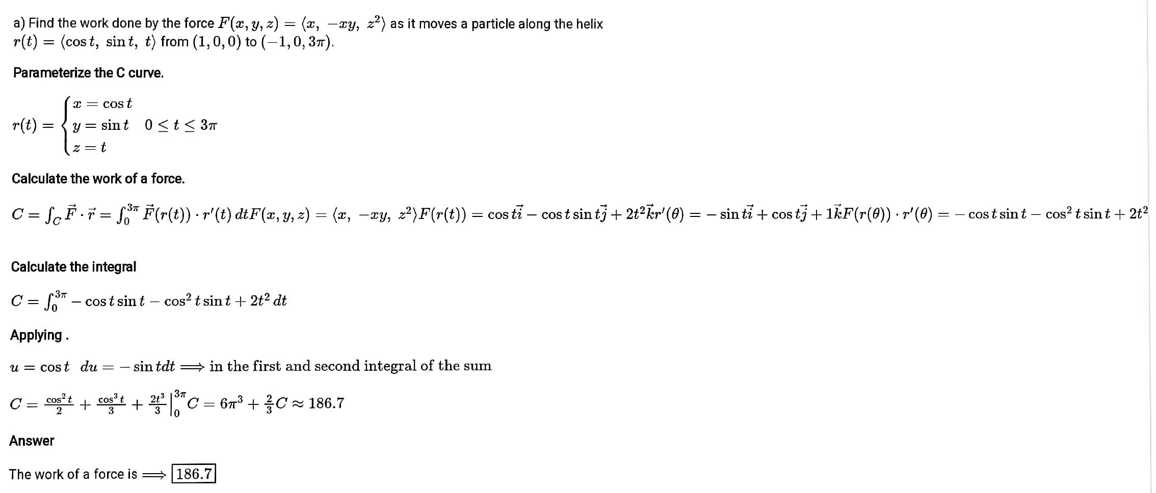 as possible. Thank you so much! Find the work done by the