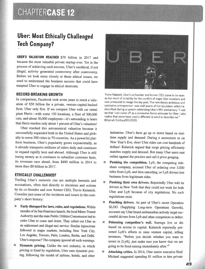 Please answer all 6 questions on the fourth picture. CHAPTERCASE 12 Uber: