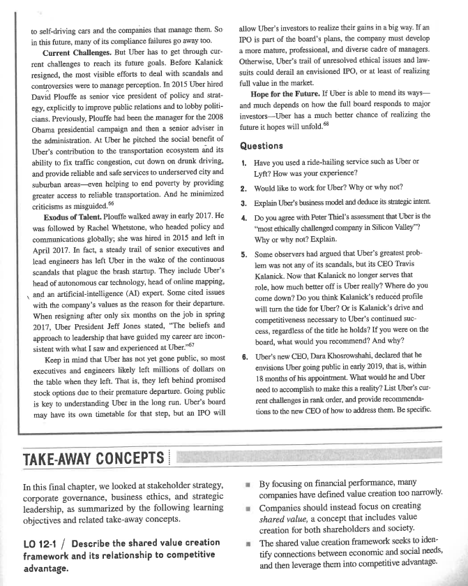 process of achieving such success, Uber's unethical, if not illegal, activity generated