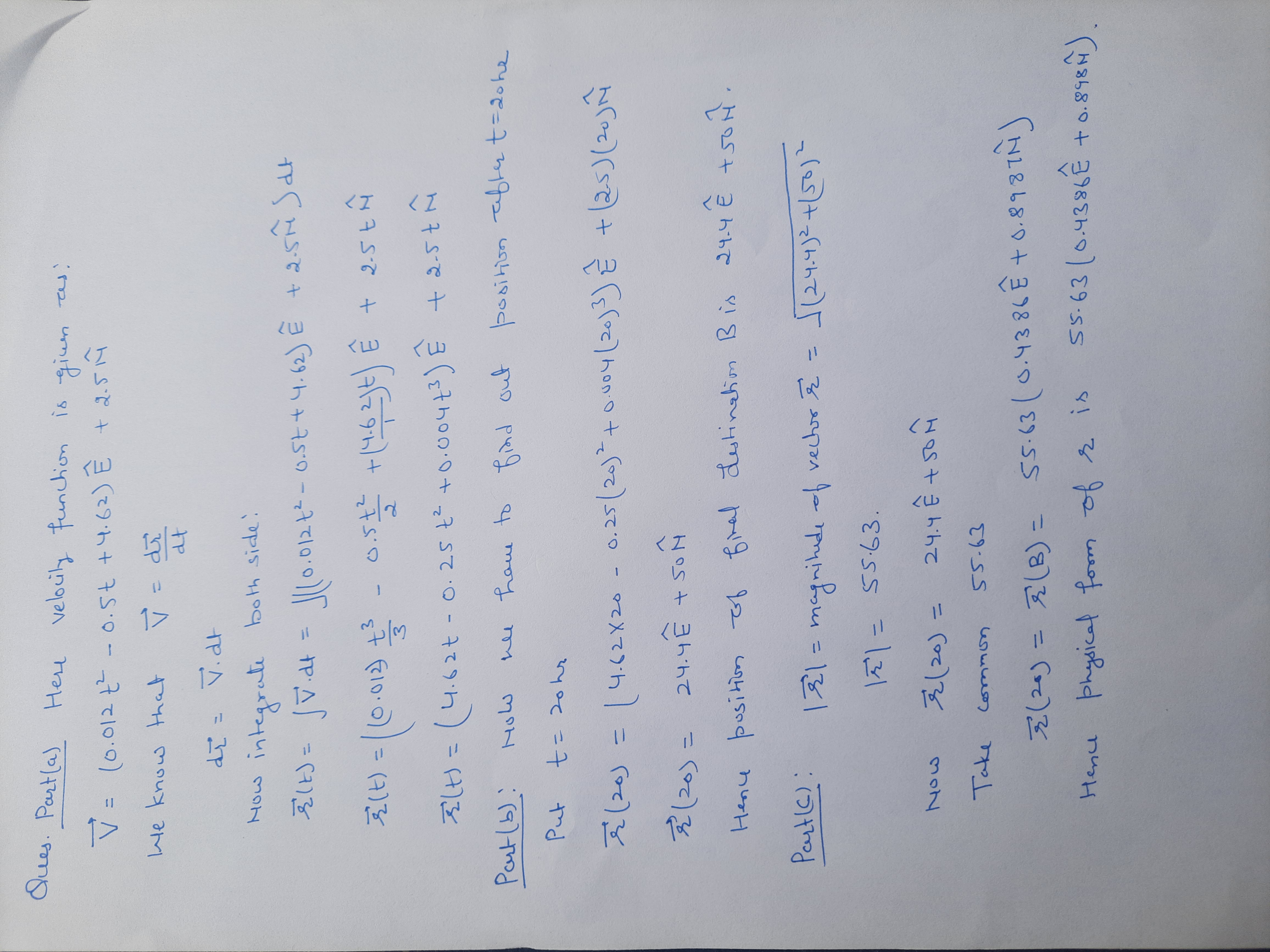 we have the velocity and time functions, we can reconstruct (a) What