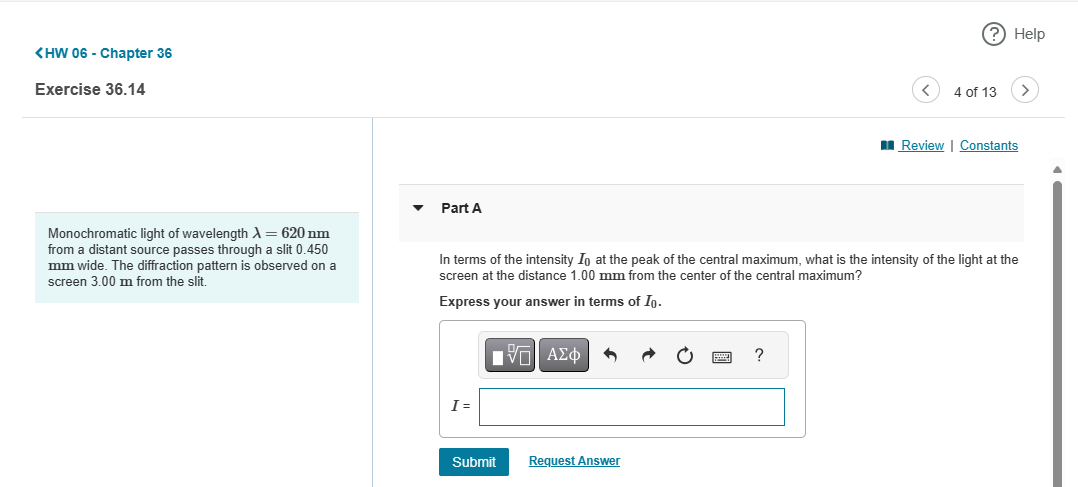 MR Review | Constants v PartA Monochromatic light of wavelength 580 nm