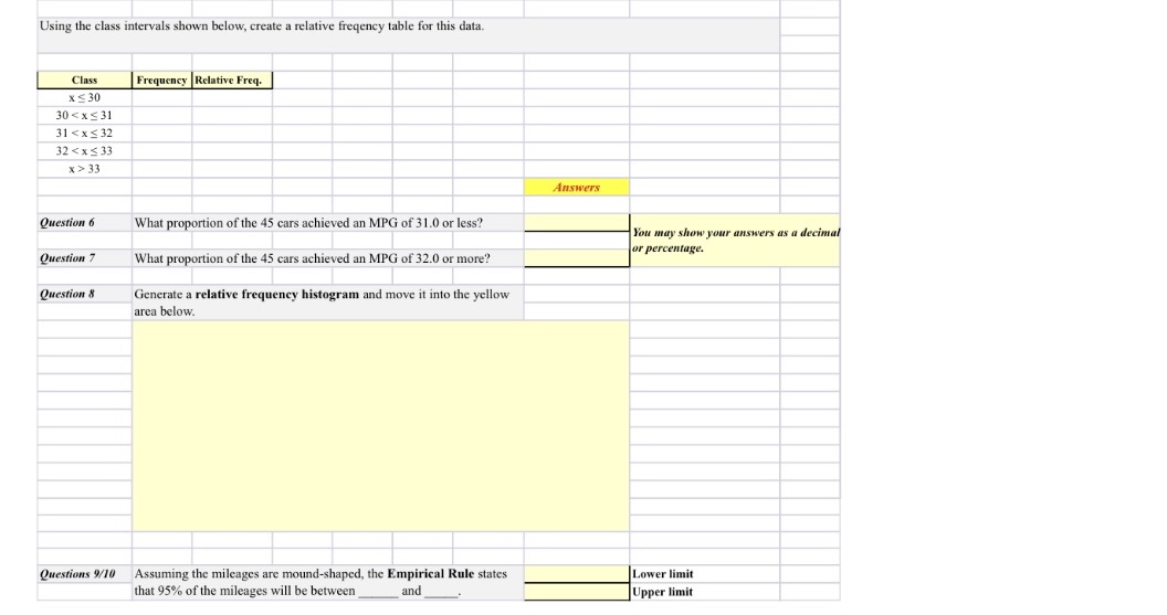 in the spreadsheet must either contain an excel function or formula or