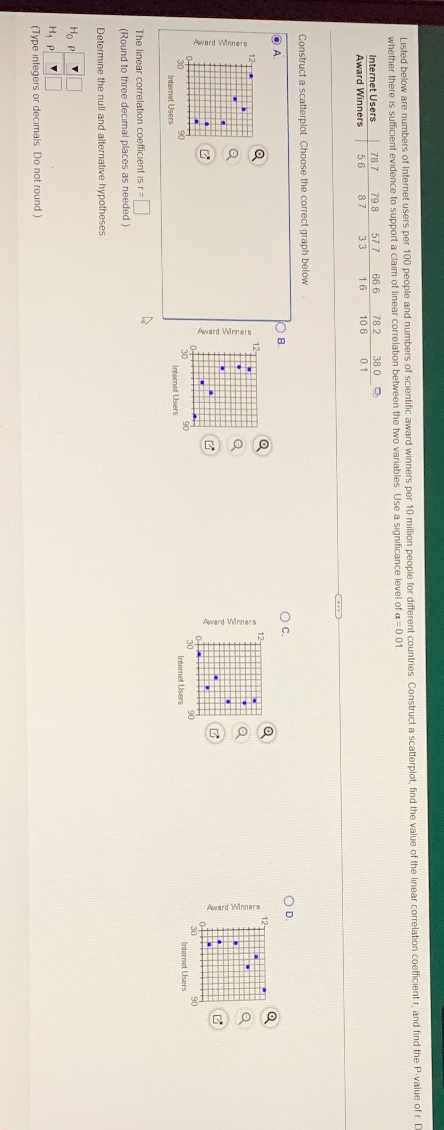 What is the test statistic and p value?Is the coefficient greater or