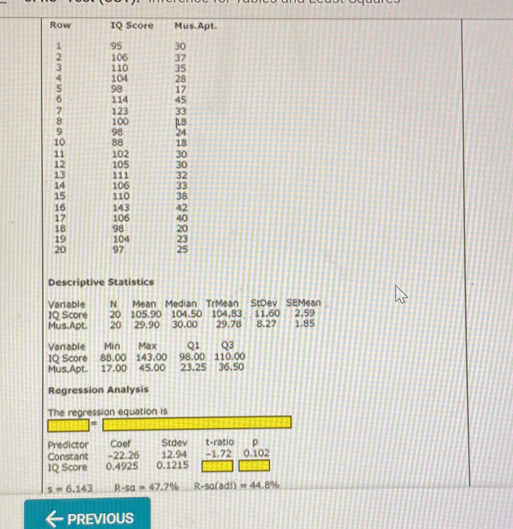 For question 1-2 use the following data: (picture) 1. Which of these