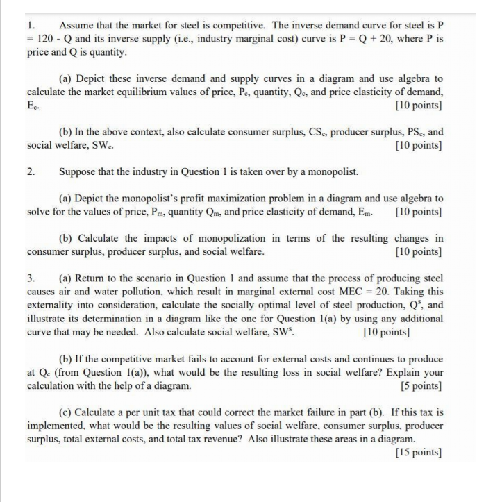CREATE A TABLE. In(Q3) = bo + b, In(P-1) + b2In(P) +