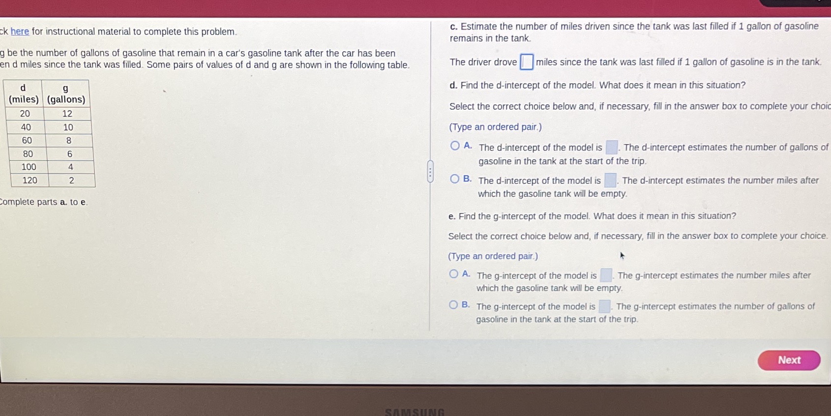  ck here for instructional material to complete this problem. c. Estimate