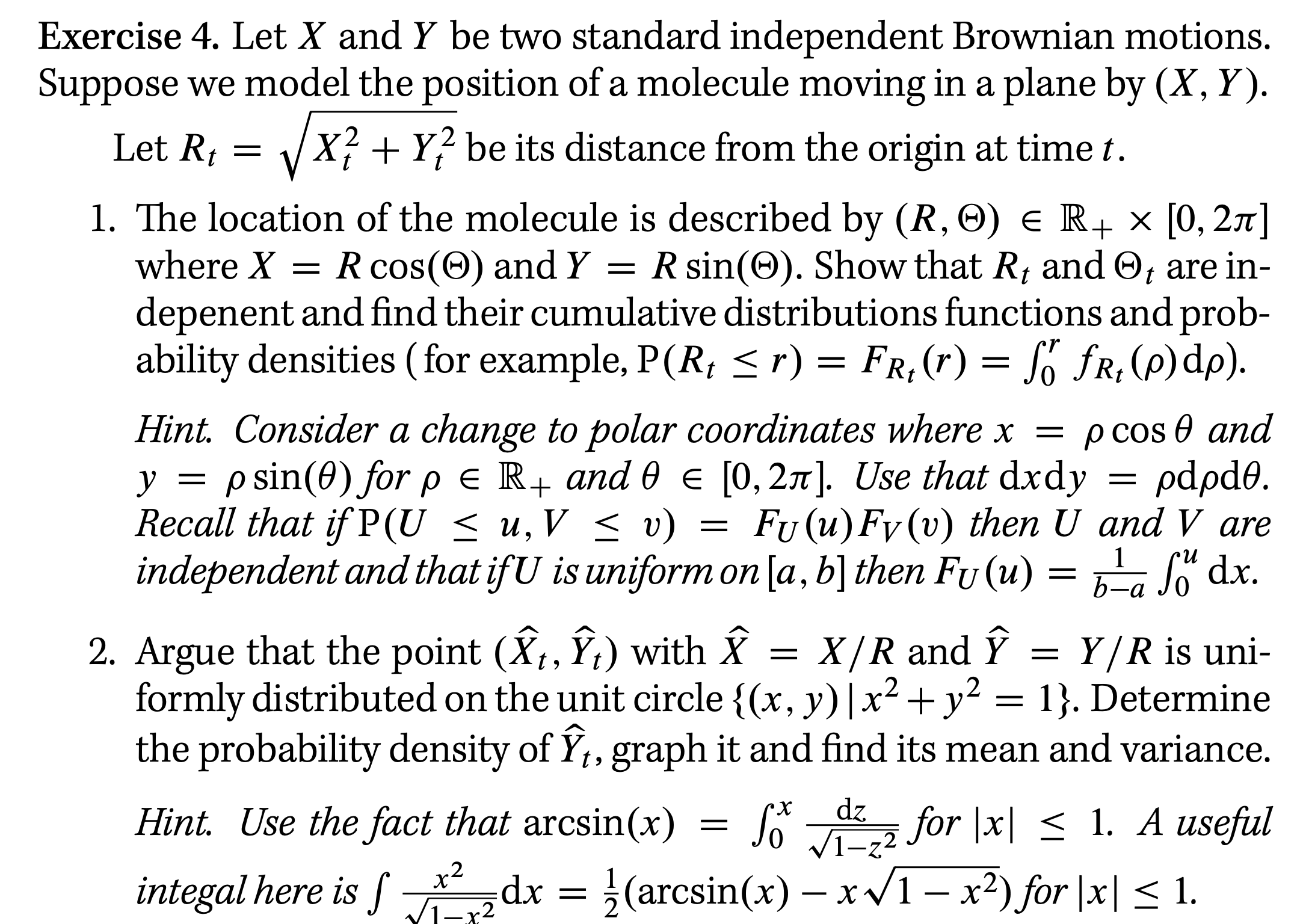 Help with the work thank you Exercise 4. Let X and Y
