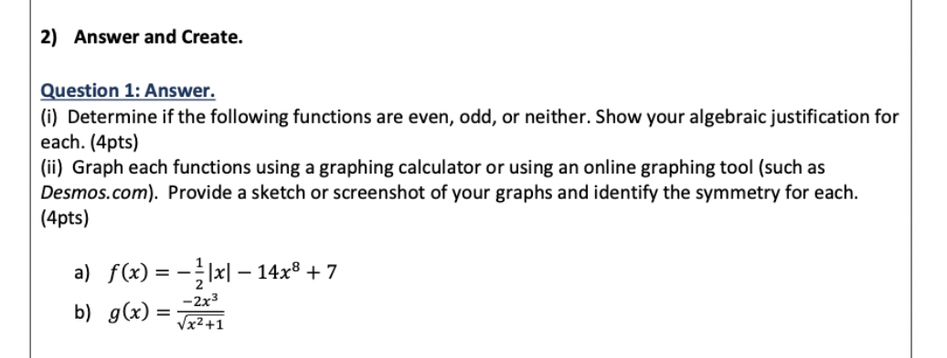  2) Annuer and Create. Question 1: Answer. (i) Determine if the