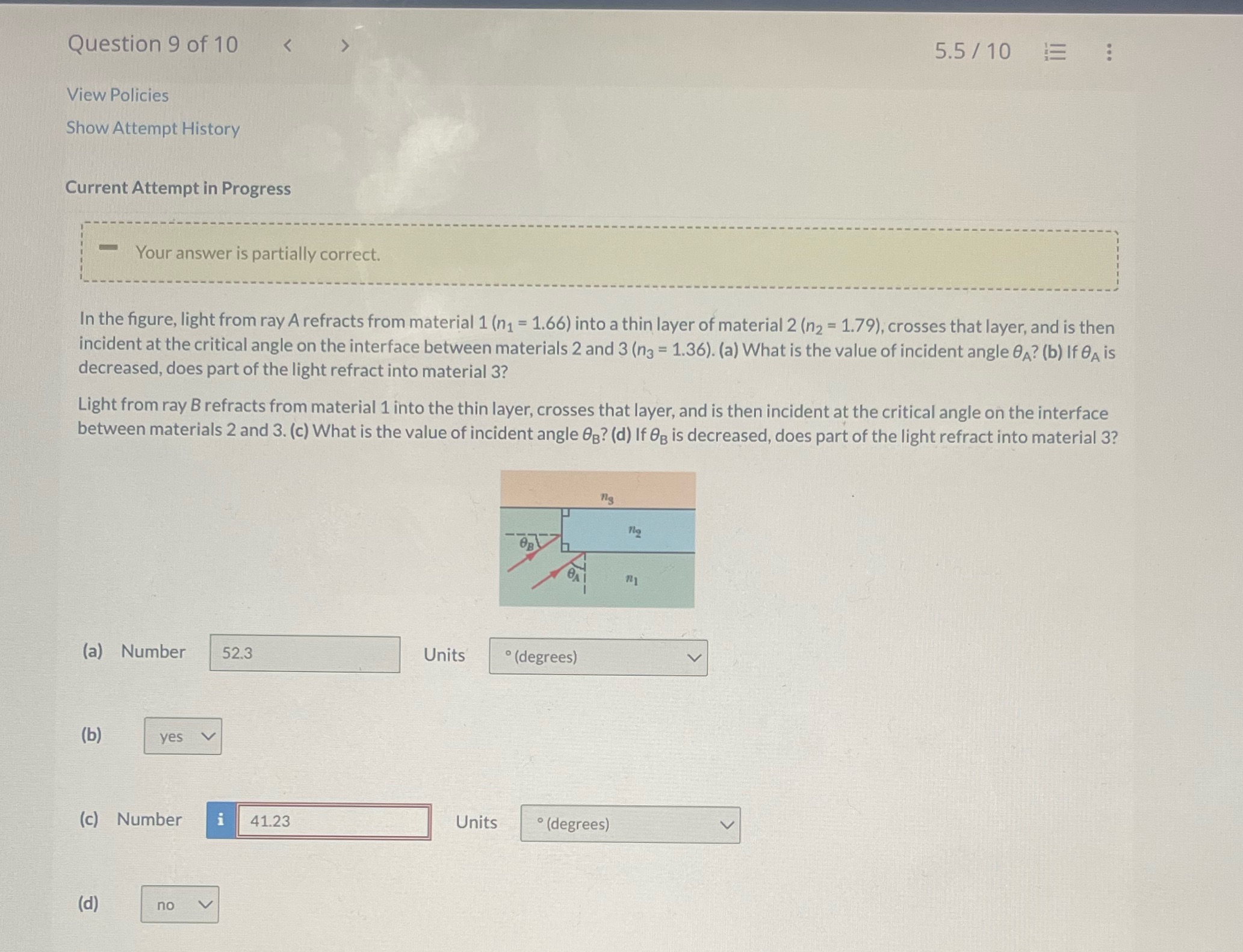 Question 9 of 10 5.5 / 10 E ... View Policies