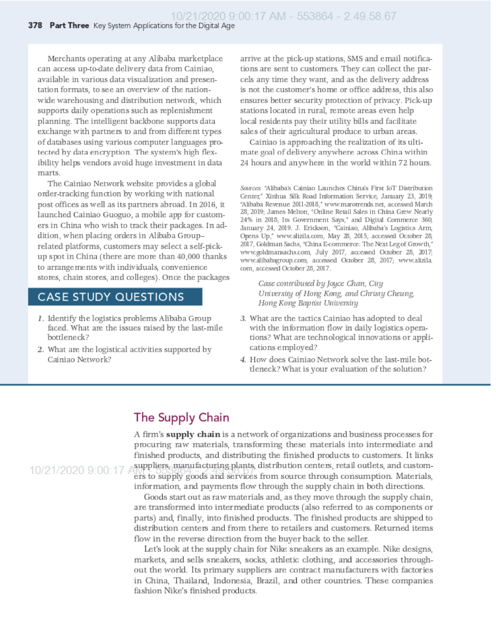 INTERACTIVE SESSION MANAGEMENT Physical Flow in Alibaba Alibaba Group Holding Limited was