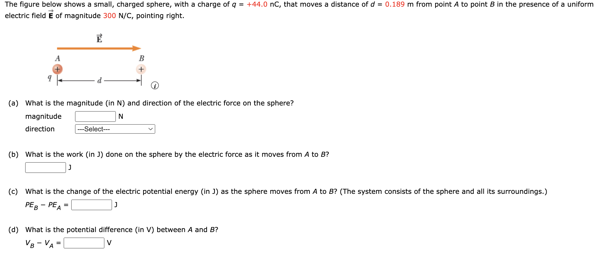 uC charge at this location. magnitude N direction ---Select--- v Two charged