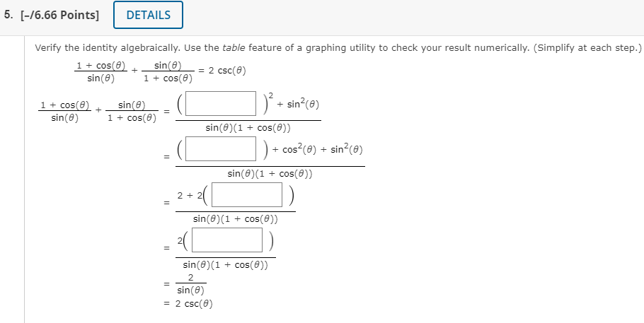 | Find the exact values of the six trigonometric functions of the