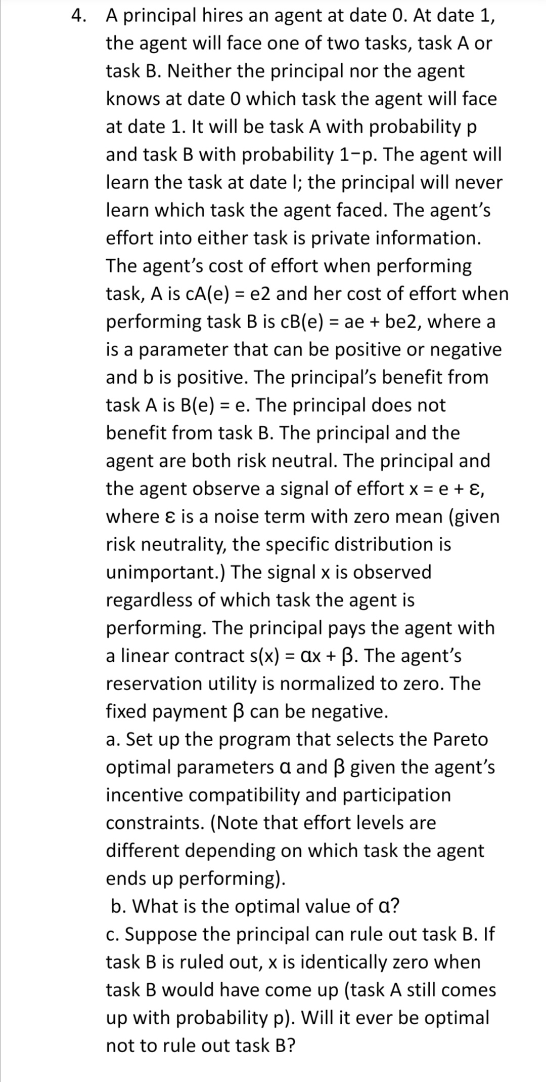 unknown. [The price and the supply level can be negative] (a) Assuming