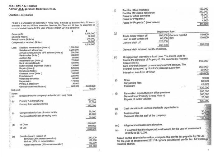  SECTION A (21 marks) Answer ALL questions from this section, Question
