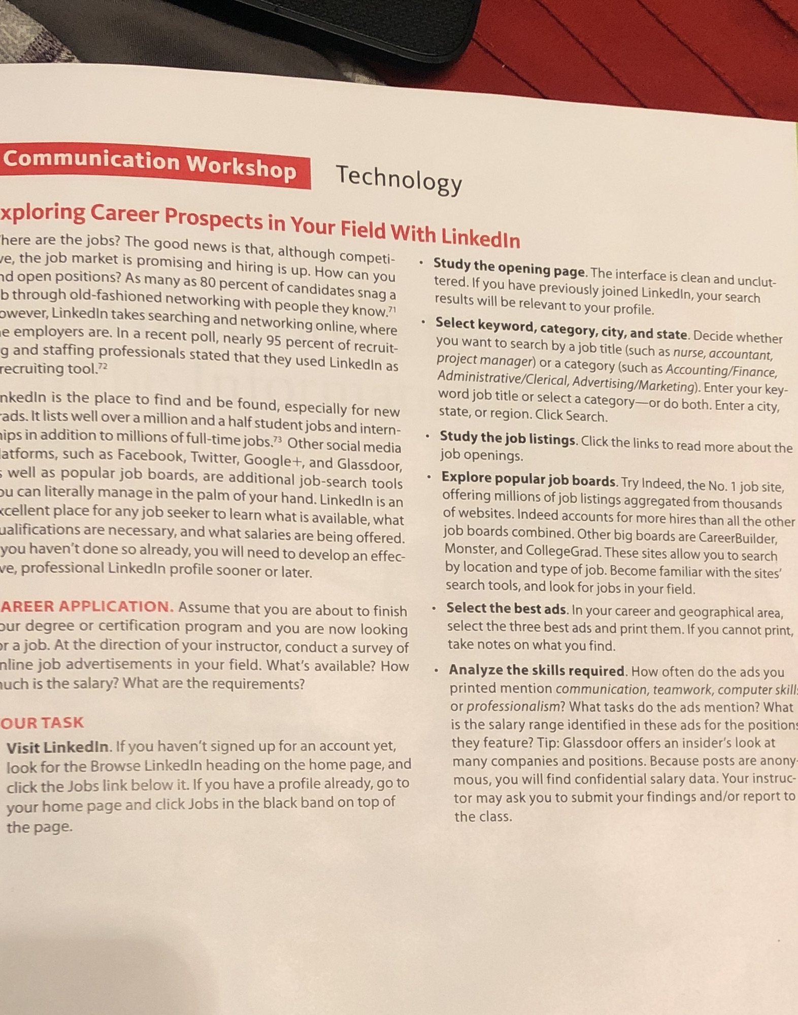 Write a formal report on the instructions given below Communication Workshop Technology