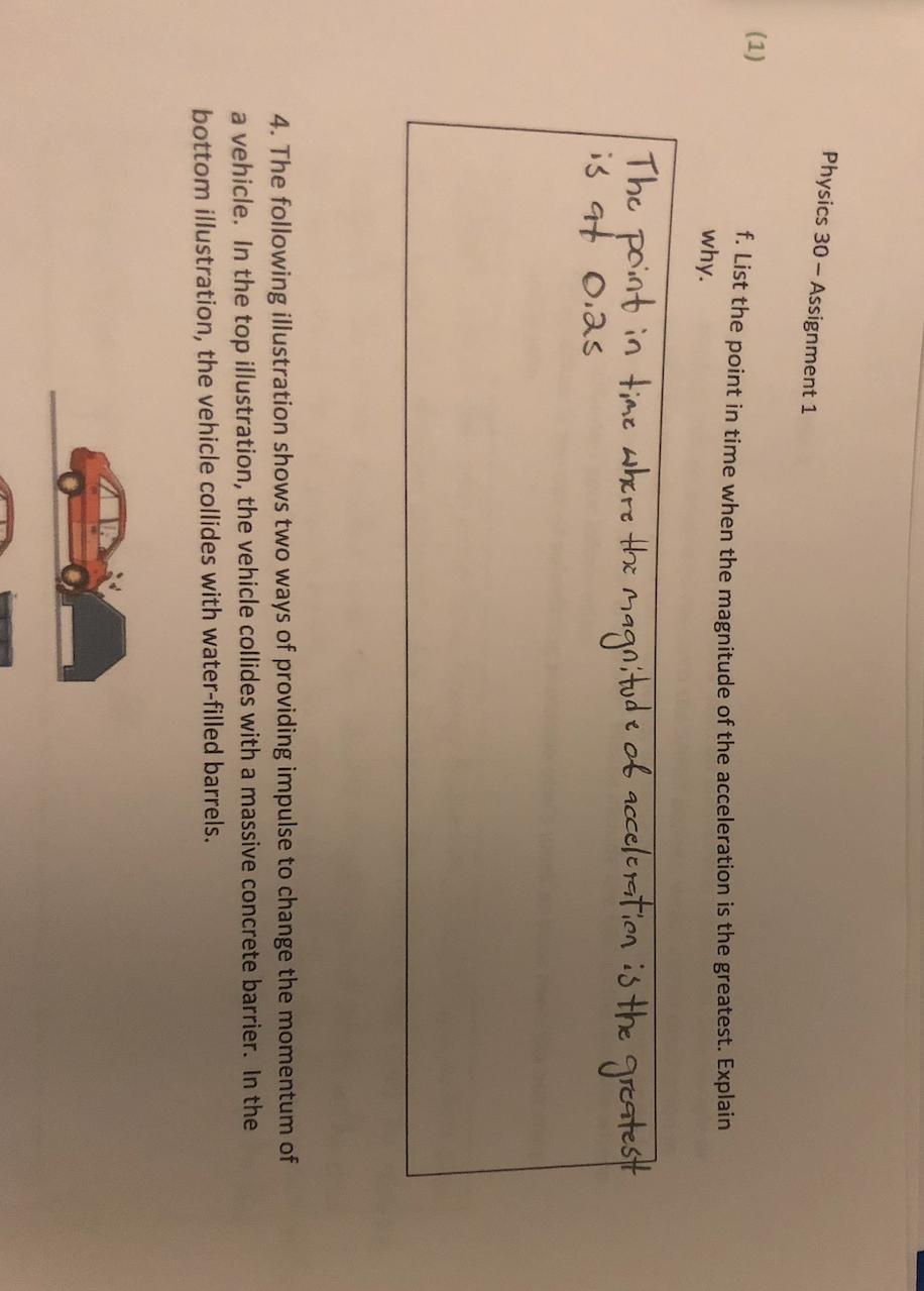 Physics 30 - Assignment 1 f. List the point in time