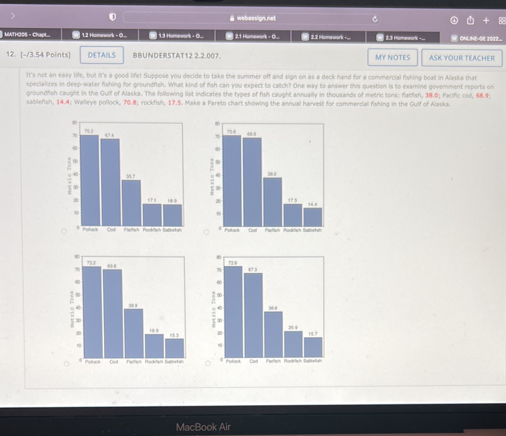 webassign.net O+ 88 MATH205 - Chapt. W 12 Homework - O.