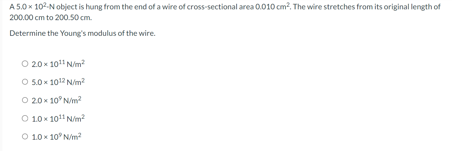  A 5.0 x 102-N object is hung from the end of