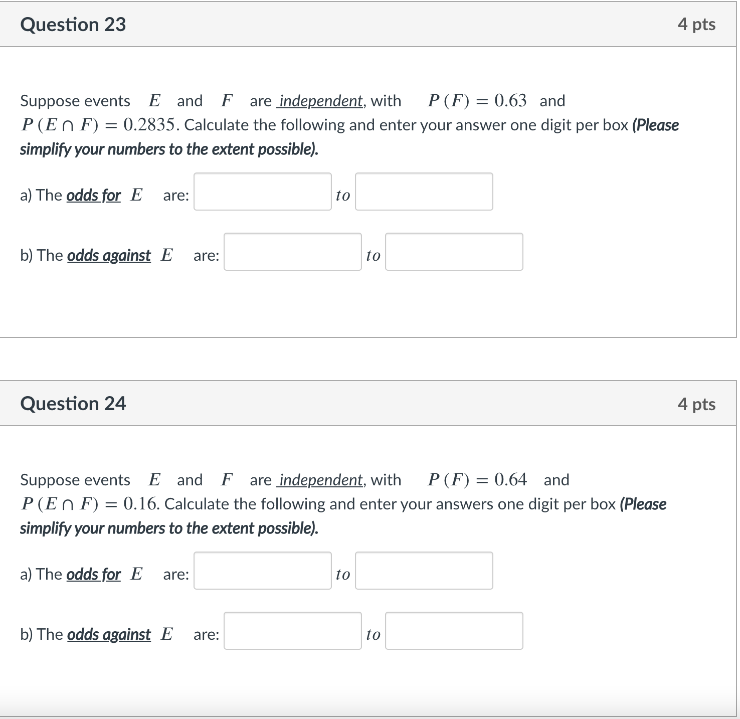 3 pts The Chicago Bears football team has a probability of 0.52