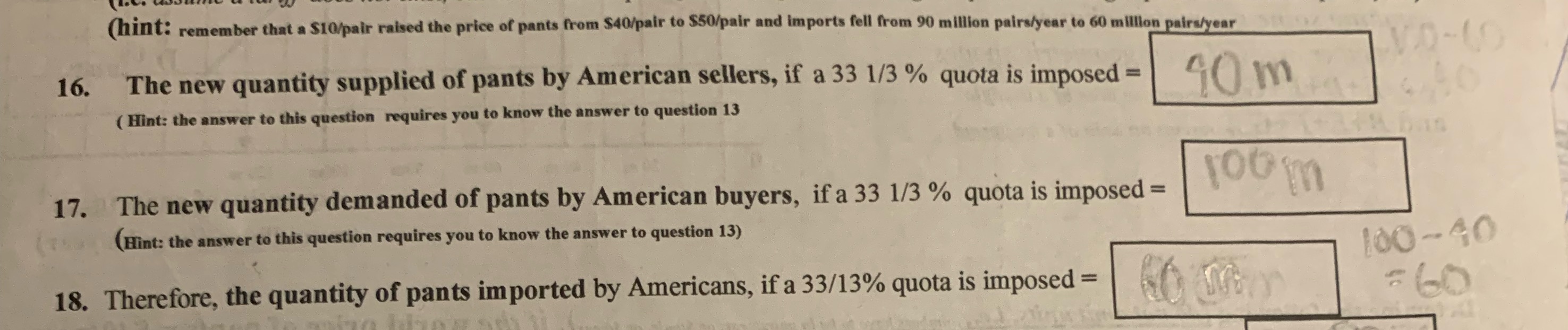 I would like a more descriptive feedback on how the answers for