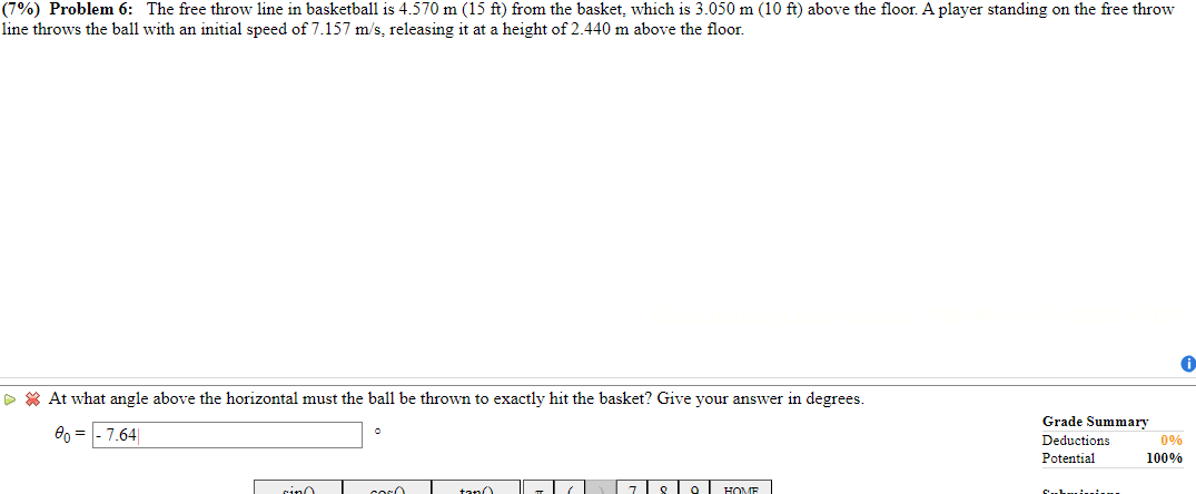 is d = 341 m away. The launch angle is 6 =