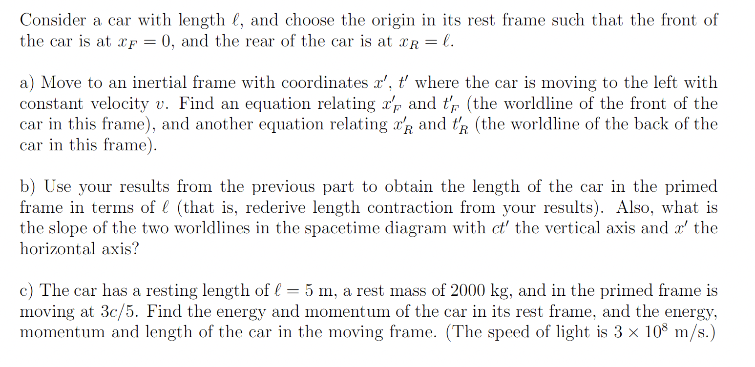 Consider a car with length 7, and choose the origin in