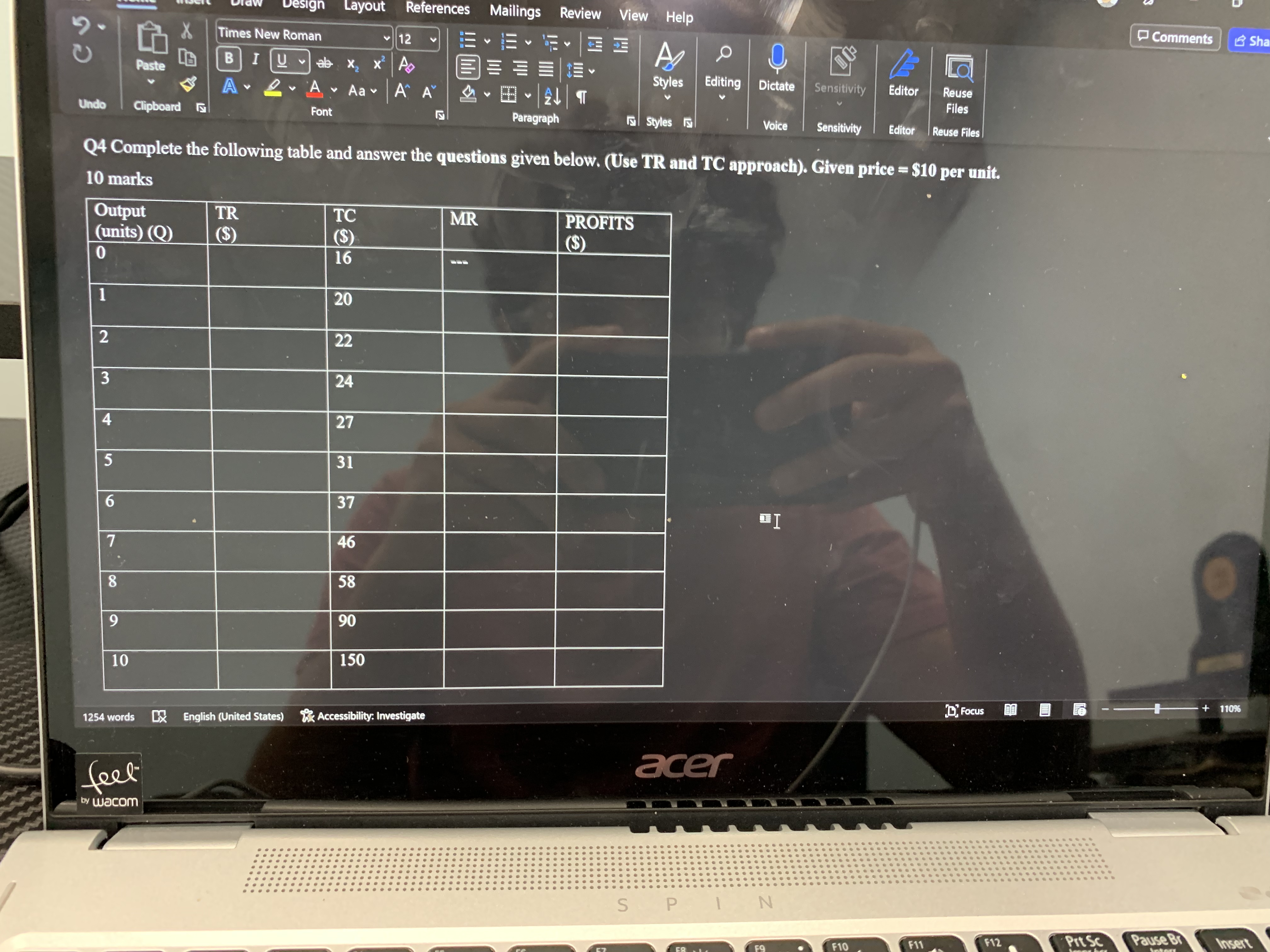  Design Layout References Mailings Review View Help Comments Sh X Times
