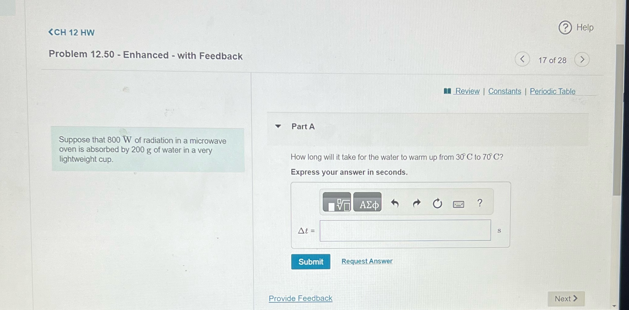 12 HW Problem 12.50 - Enhanced - with Feedback O Help <