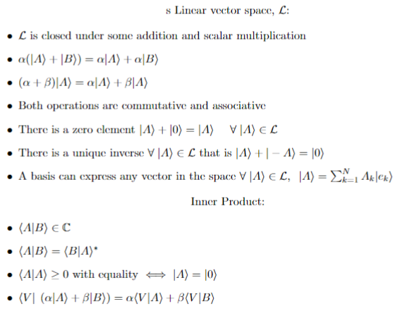 addition and scalar multiplication . a(14) + [B)) = 4/4) + alB)