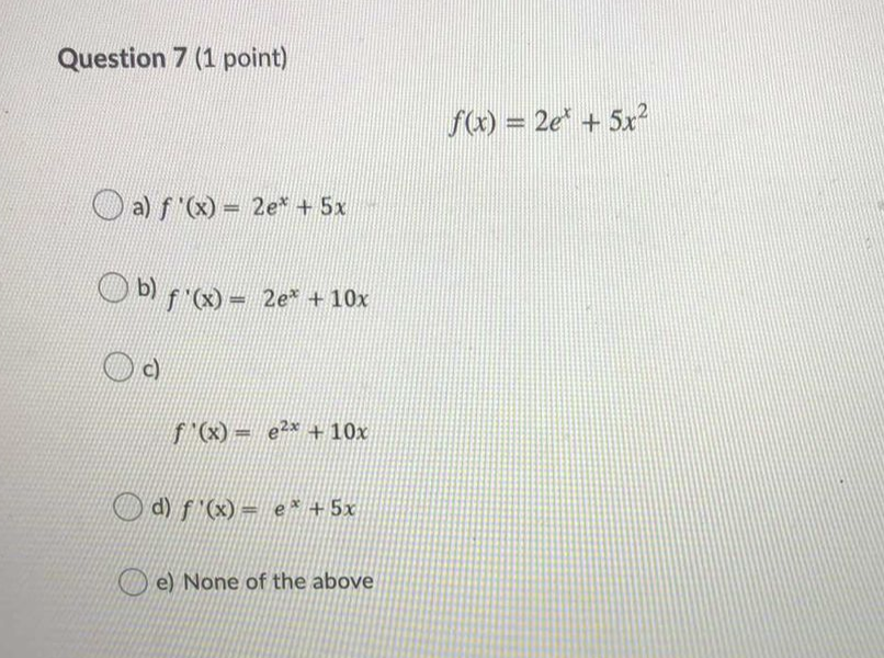 a product is the product of the derivatives. a) True b) False