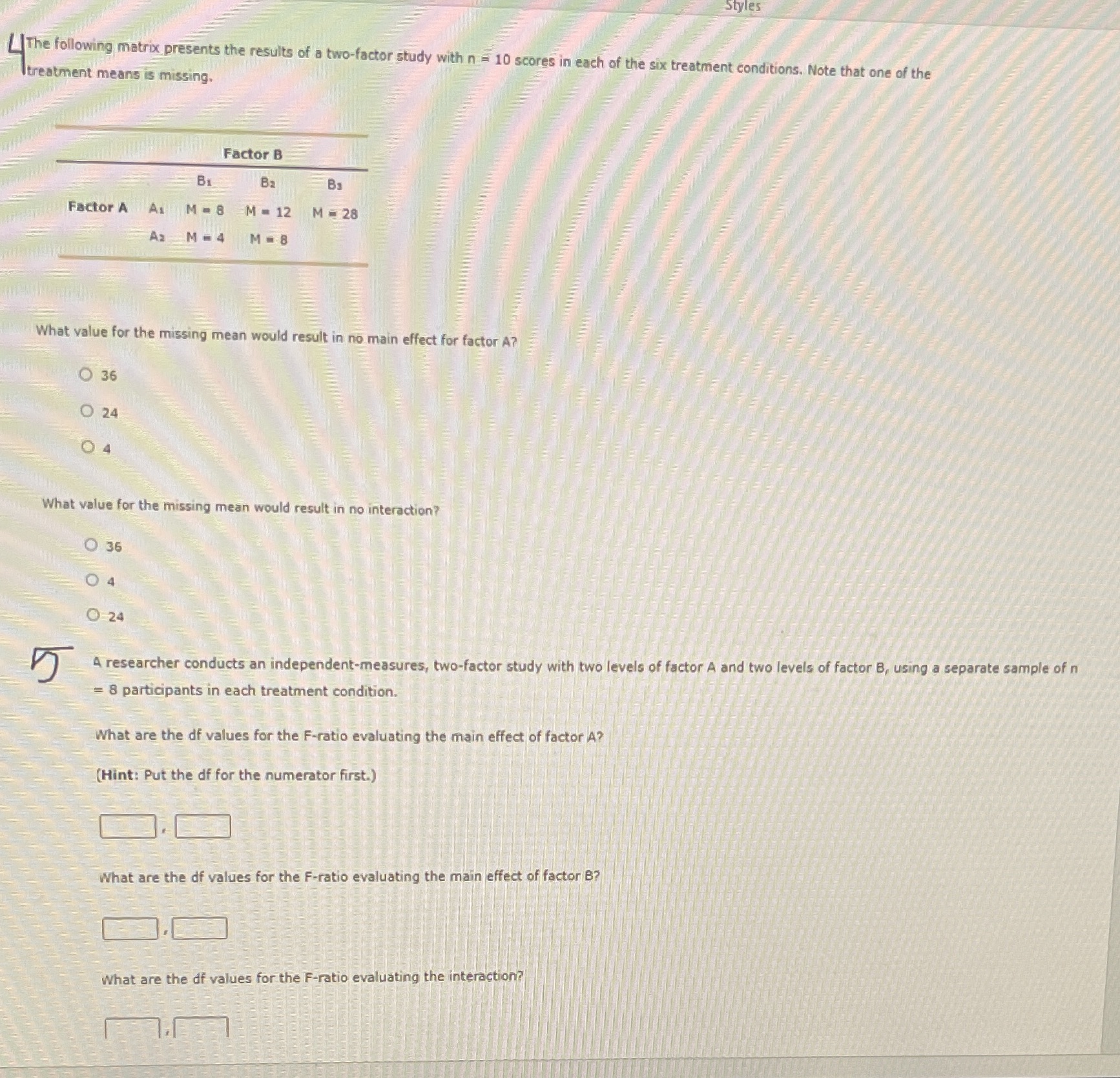 (Ch13-EOC-Q4&5) please answer both questions but computing numerical values. Go up to