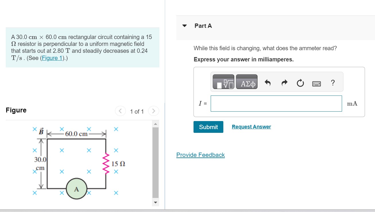 Part A A 30.0 cm x 60.0 cm rectangular circuit containing