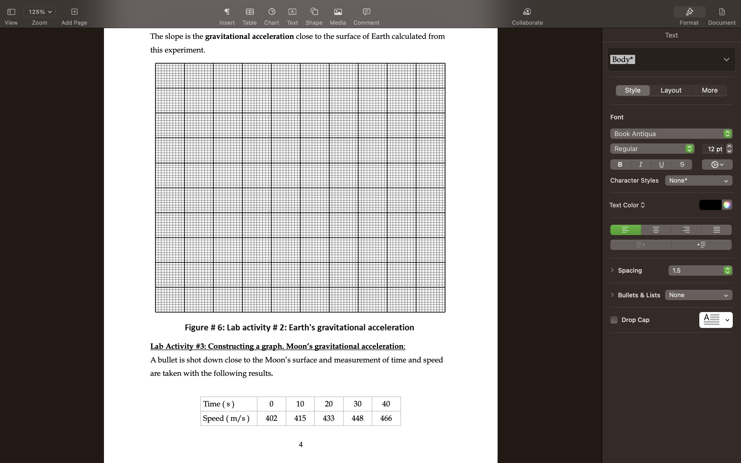 the questions that follow. Body* 1. Name the variables represented in the