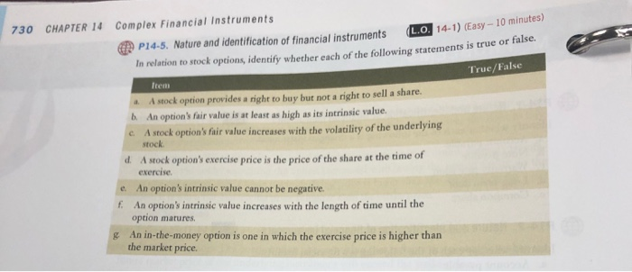  730 CHAPTER 14 Complex Financial Instruments GP P14-5. Nature and identification