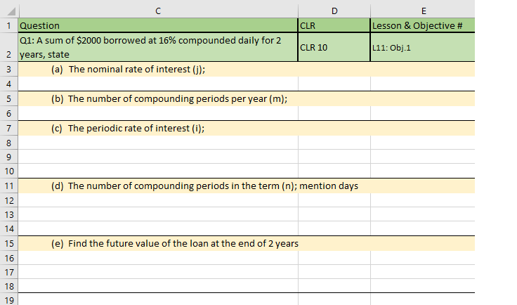  D E 1 CLR Lesson & Objective # CLR 10 L11: