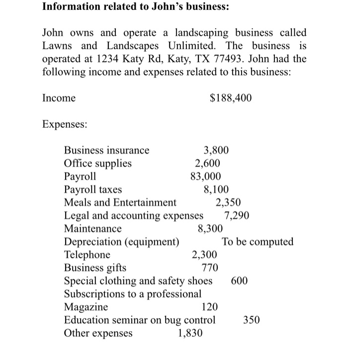 related schedules with this info. Thanks! COMPREHENSIVE PROBLEM Taxpayers: John Ford (age