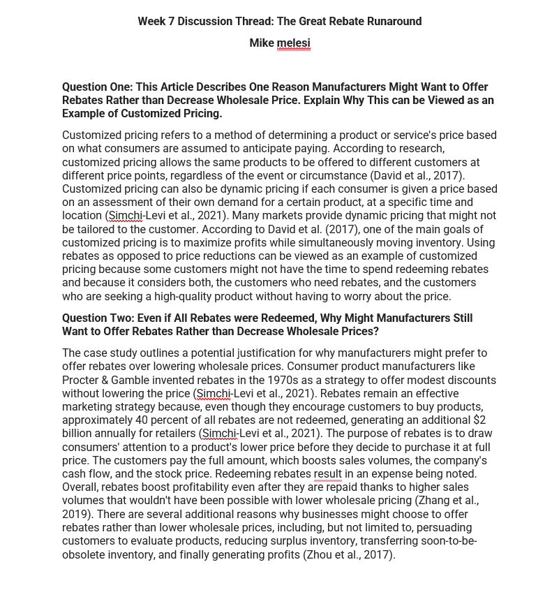 Try to reply and comment on the attached discussion thread. Your response