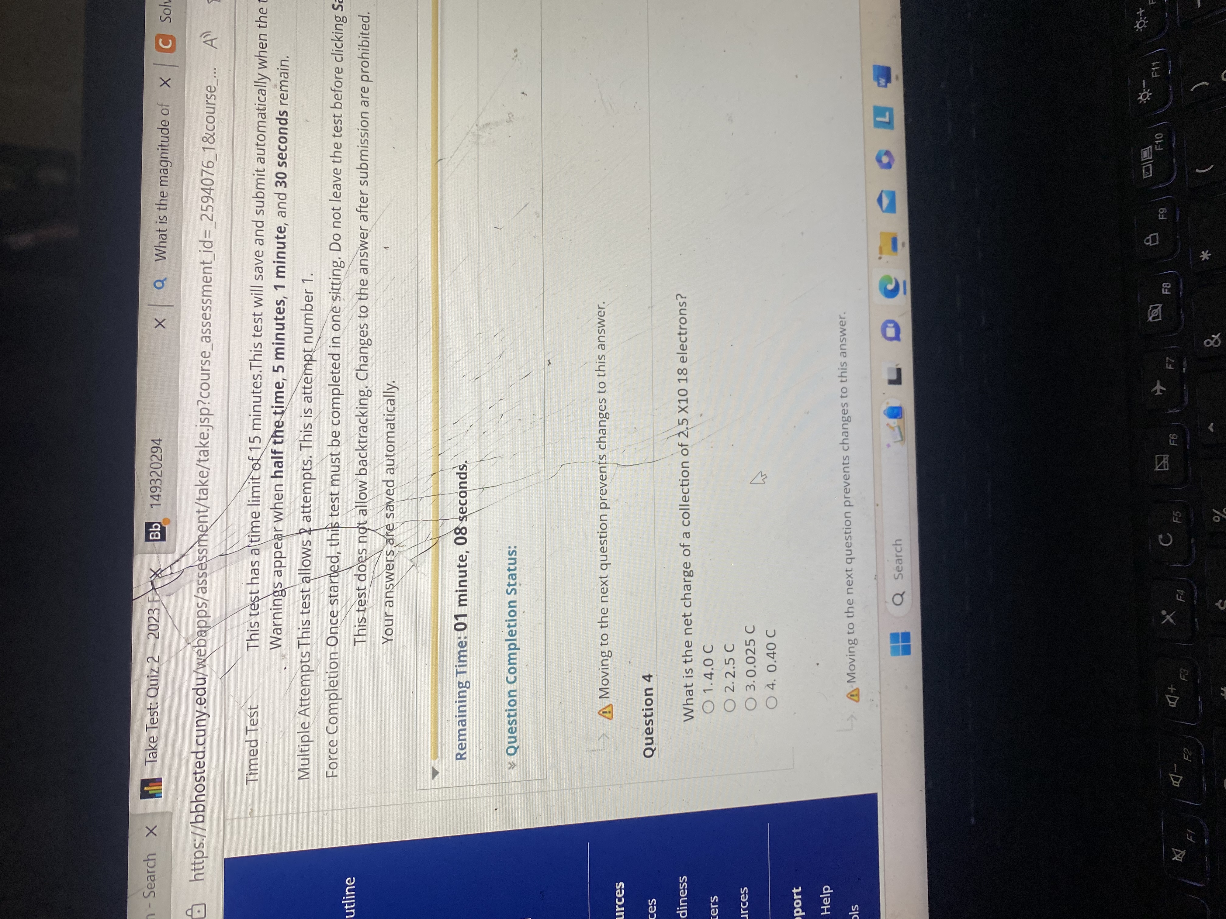  - Search X 1 Take Test: Quiz 2 - 2023 Bb