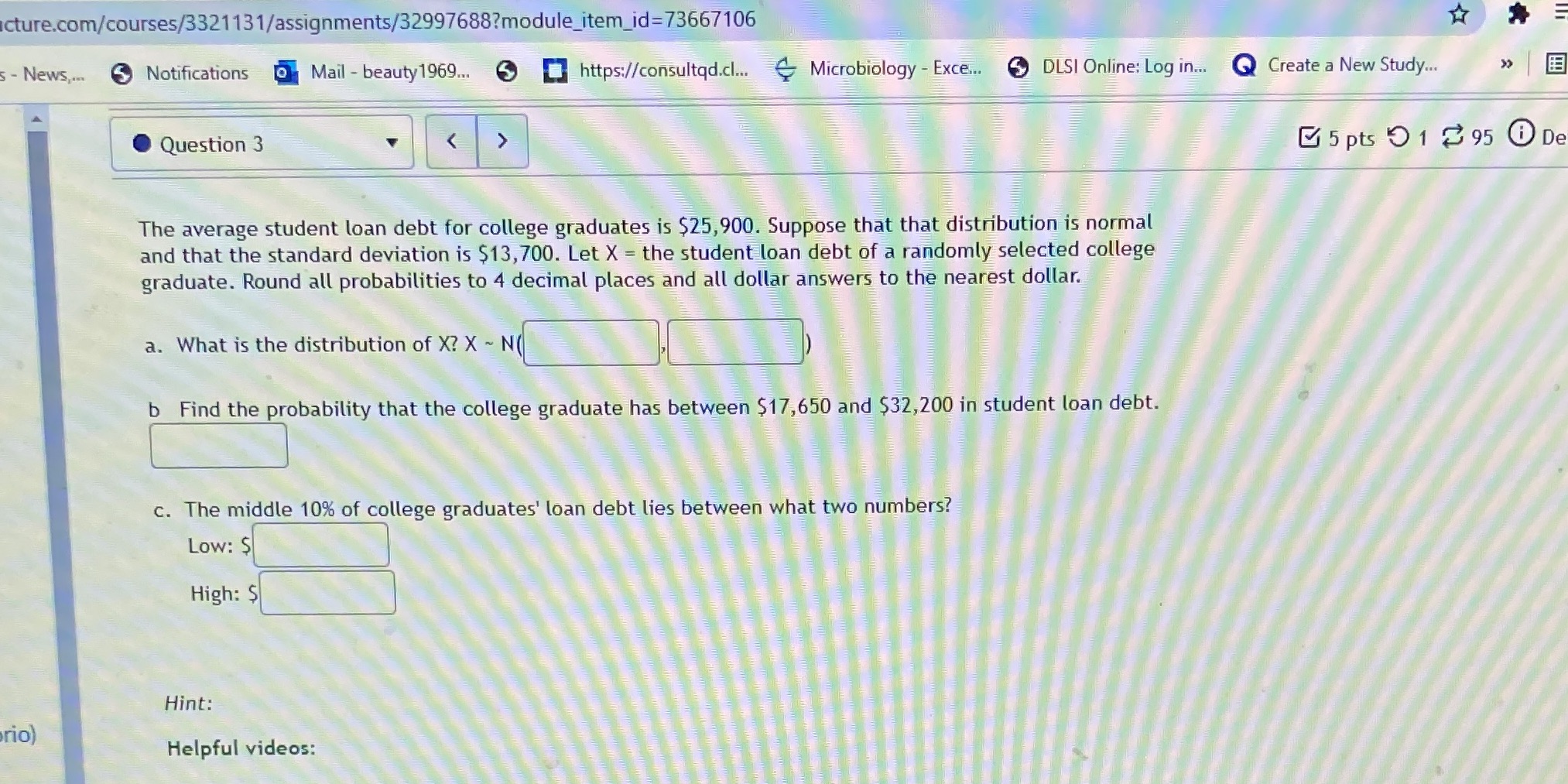  cture.com/courses/3321131/assignments/32997688?module_item_id=73667106 - News,. Notifications Mail - beauty 1969... 3 https://consultqd.cl.. Microbiology