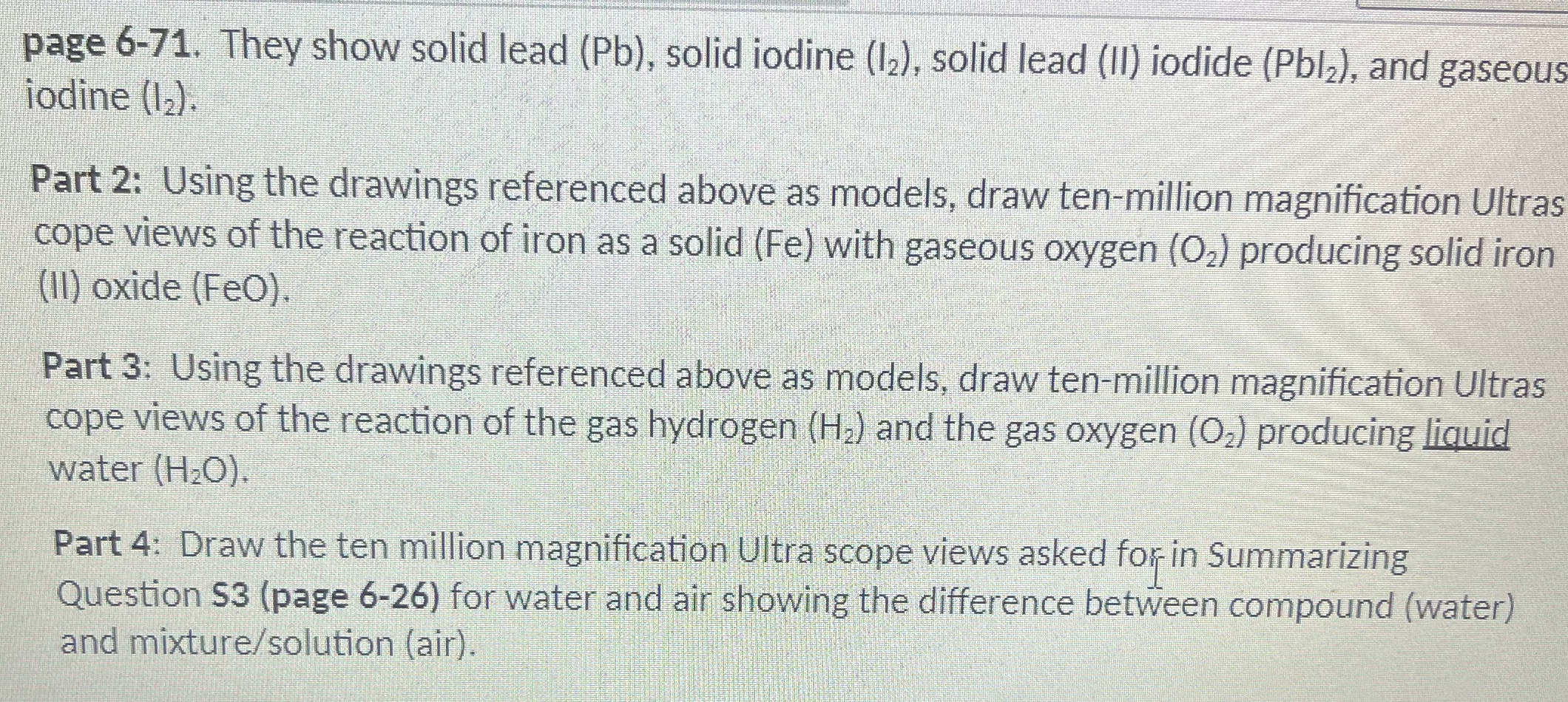 page 6-71. They show solid lead (Pb), solid iodine (12), solid