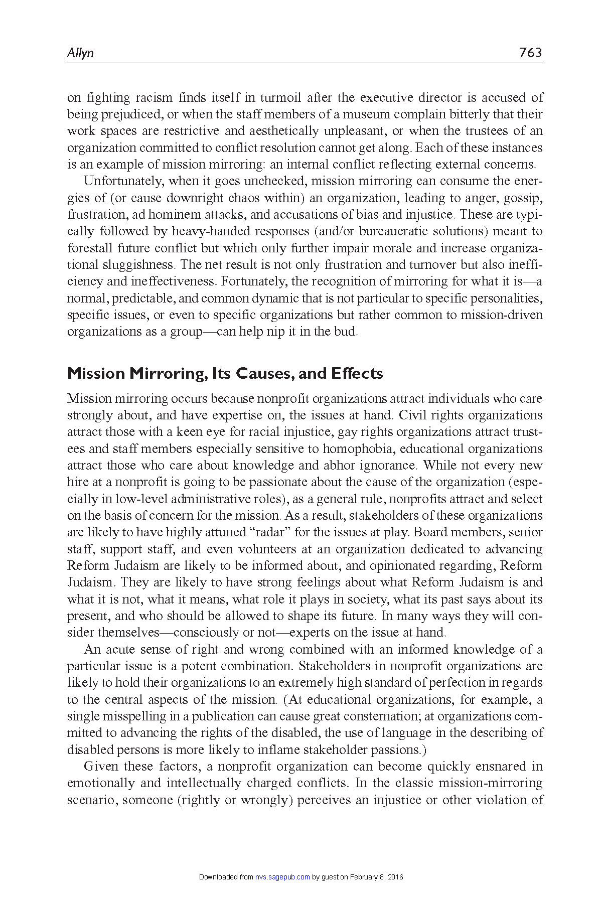 How can a nonprofit best respond when it becomes enmeshed internally in