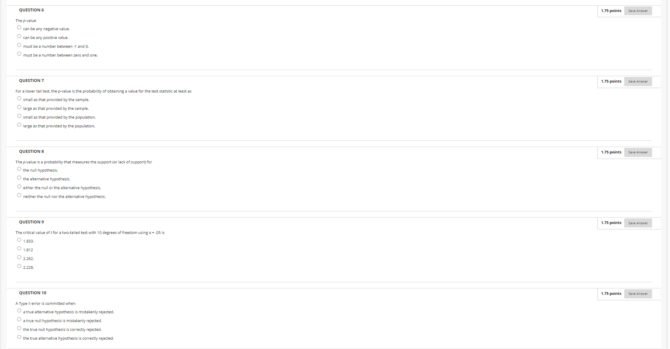 type of error occurs if you fail to reject Ho when, in