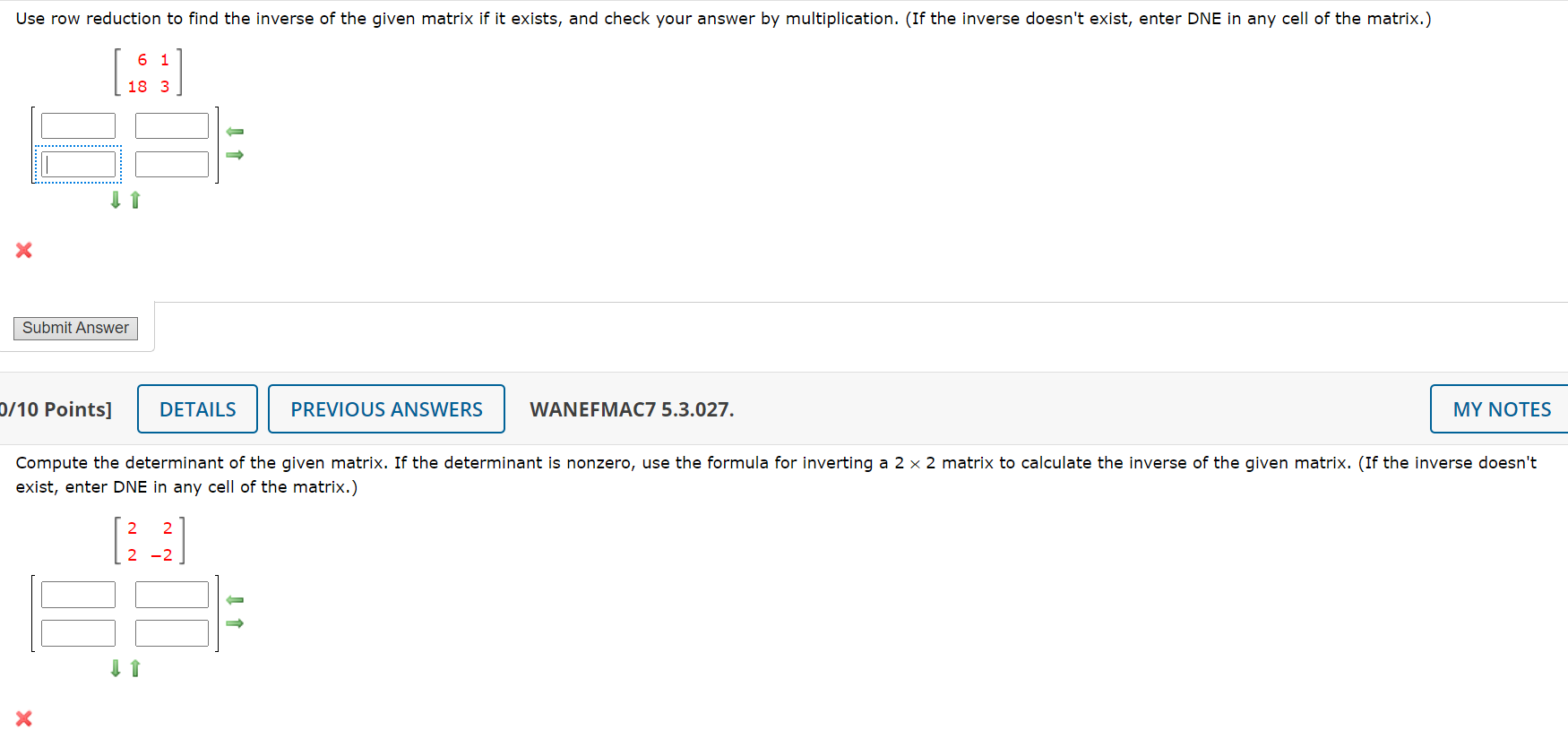 I attached an image below Use row reduction to nd the inverse