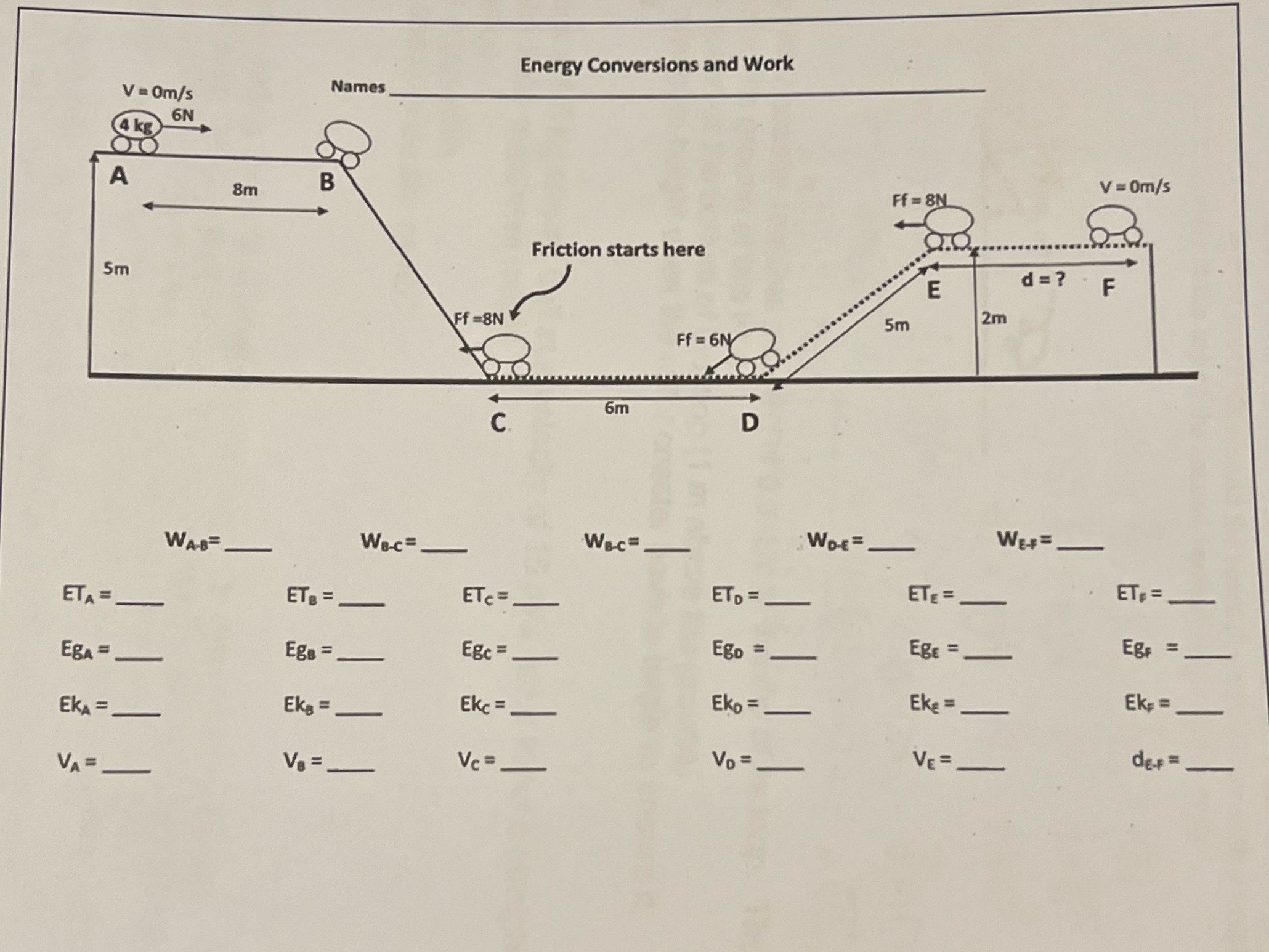 Please provide process for solving please Energy Conversions and Work V =