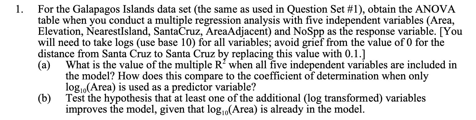 1. For the Galapagos Islands data set (the same as used