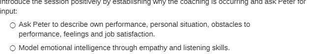 introduce the session positively by establishing why the coaching is occurring