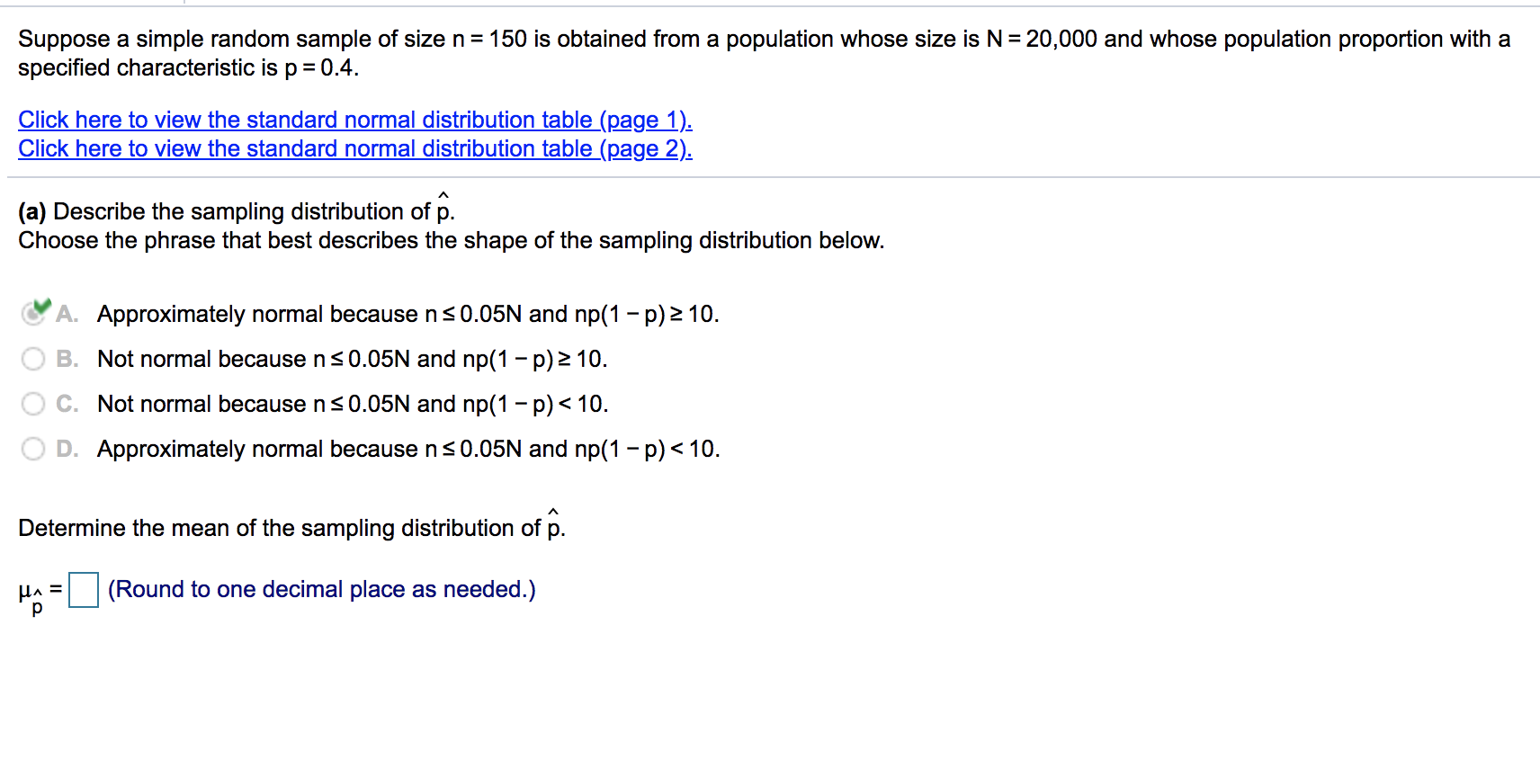 obtained from a population whose size is N = 20,000 and whose