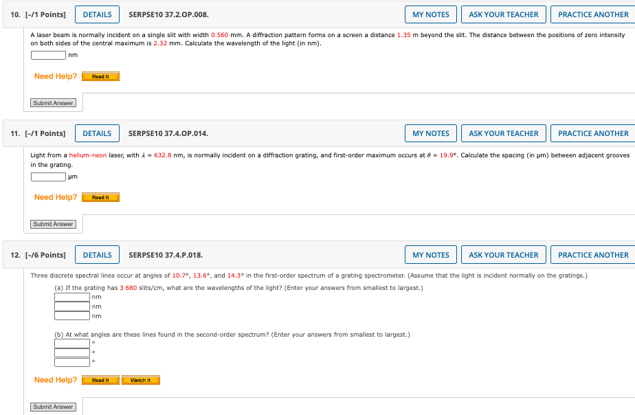 PRACTICE ANOTHER Light from a coherent monochromatic light source with a wavelength