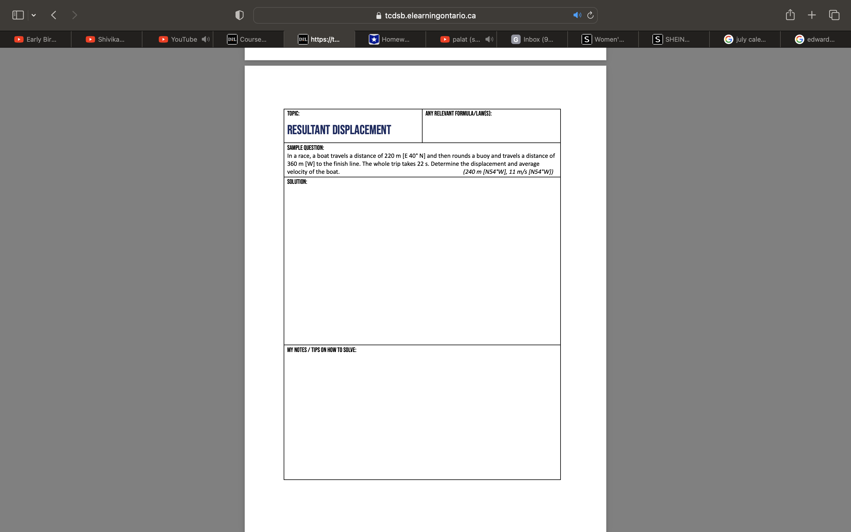 final task for Grade 11 Physics, you are going to be creating